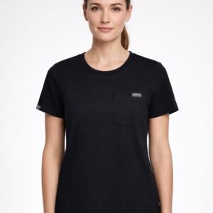 Women's Black Round Neck Top - Image 1