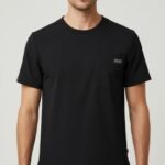 Men Black Round Neck Top