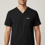 Men black v neck top