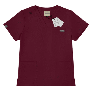 Women's Burgundy V-Neck Top - Image 2