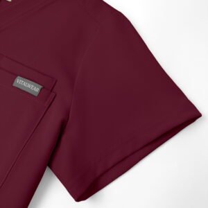 Women's Burgundy V-Neck Top - Image 3