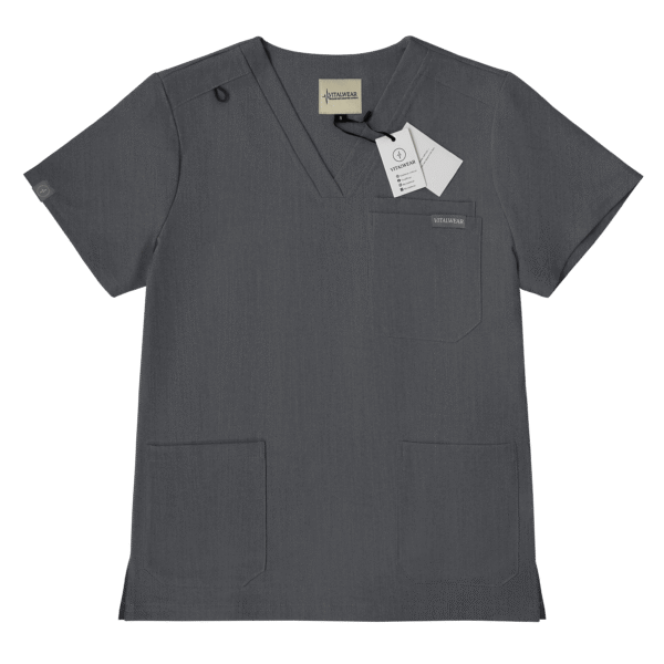 Men's Dark Gray V-Neck Top