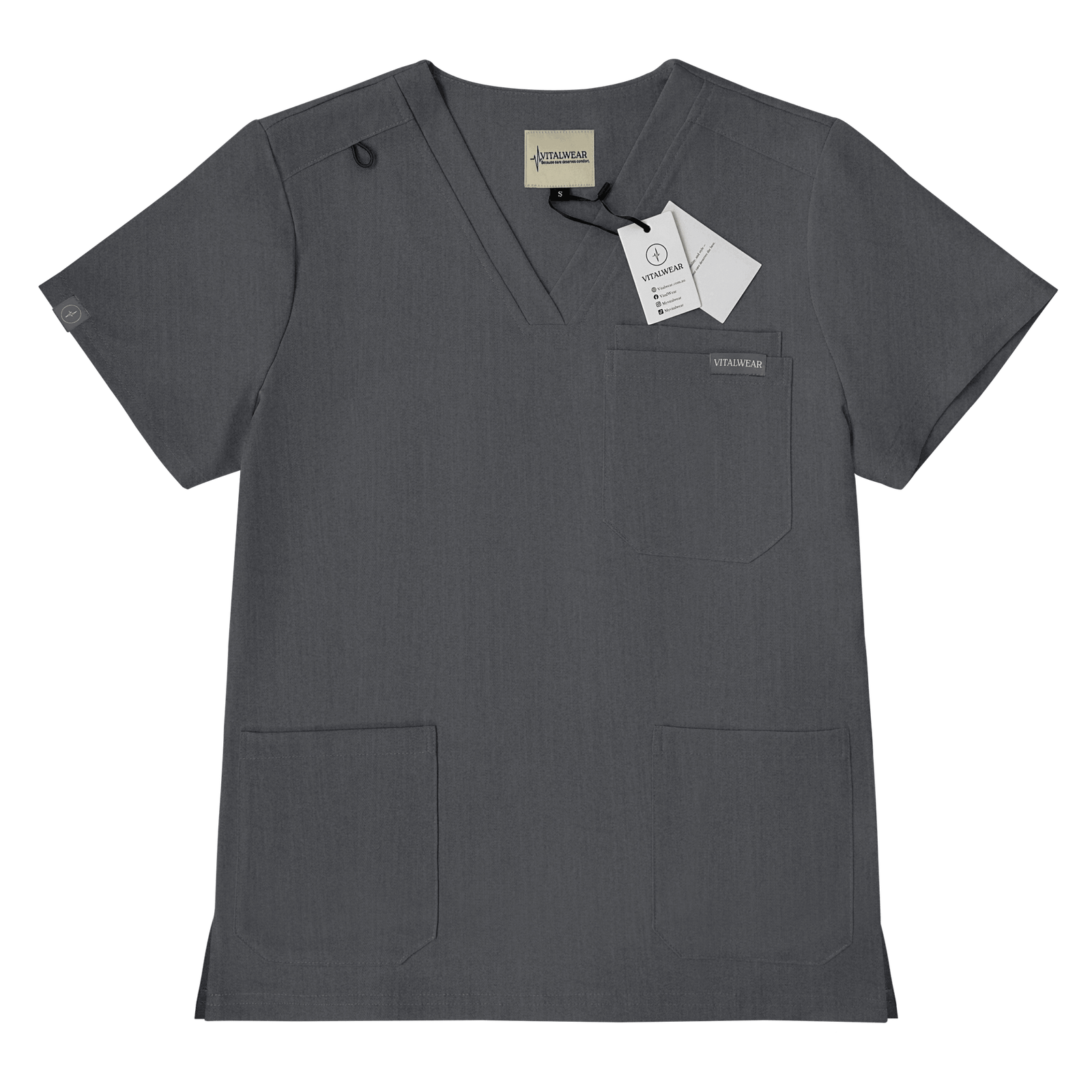 Men's Dark Gray V-Neck Top