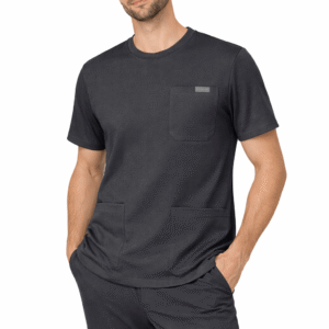 Men's Navy Dark Gray Round Neck Top