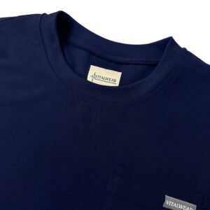 Men Navy Blue Round Neck Top - Image 4