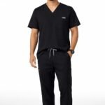 VITALSET V-NECK AND STRAIGHT PANTS Black