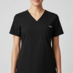 Women Black V Neck Top