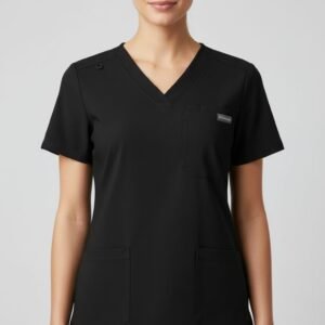 Women Black V Neck Top