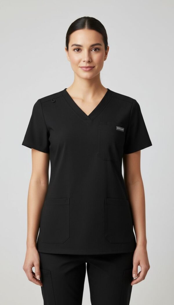 Women Black V Neck Top