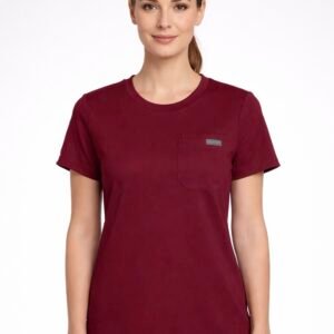 Women's Burgundy Round Neck Top - Image 1