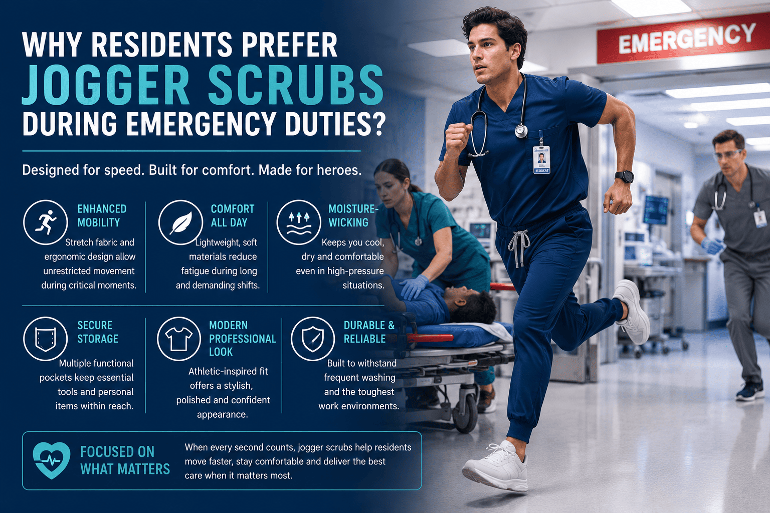 Why Residents Prefer Jogger Scrubs During Emergency Duties